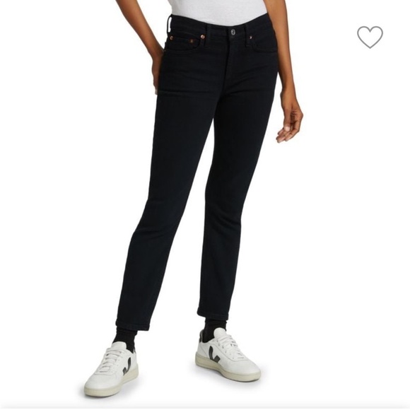 Re/done 90s Mid-Rise Ankle Crop Jeans Dark Jet Blue Black Size 26 - Picture 7 of 15